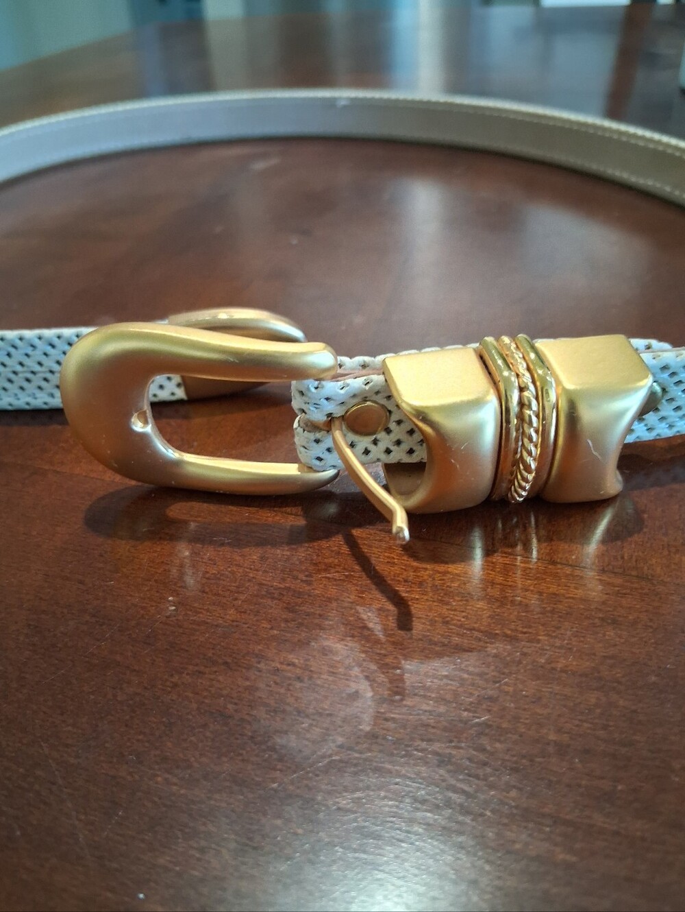 Spain Leather Belt Gold Hardware